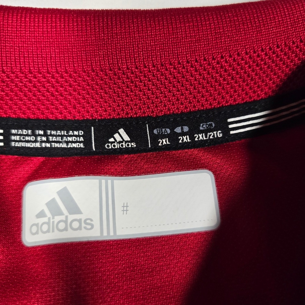 Adidas NIU Huskies Climalite Polo Shirt Mens 2XL Red Short Sleeve Golf Gym Sport - Picture 3 of 8